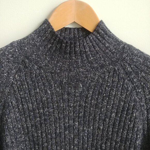 Vintage Pelican Cove mockneck cotton blend ribbed sweater top Large flecked - Picture 4 of 15